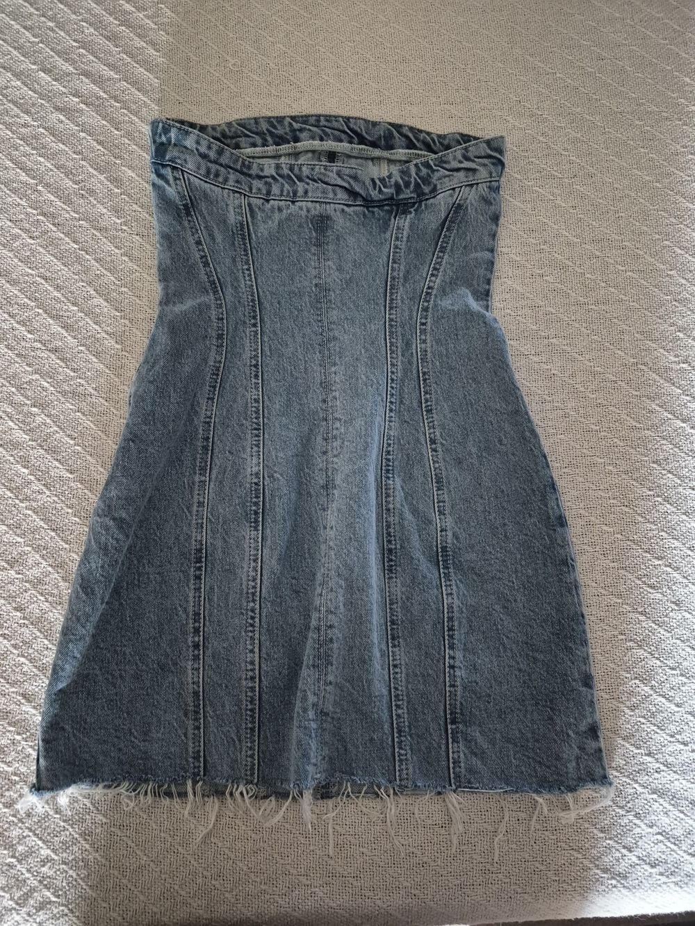 Zara Light Blue Strapless Denim Mini Dress - Picture 6 of 6
